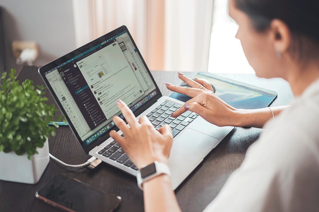 health professional at computer